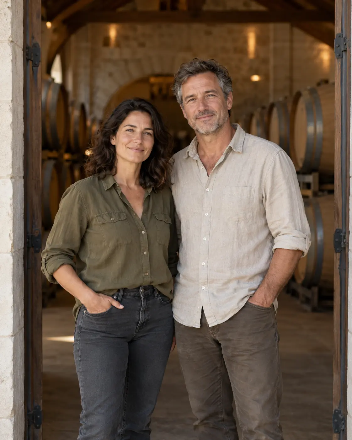 AI-created portrait of the fictional Alder & Tide Cellars winemakers