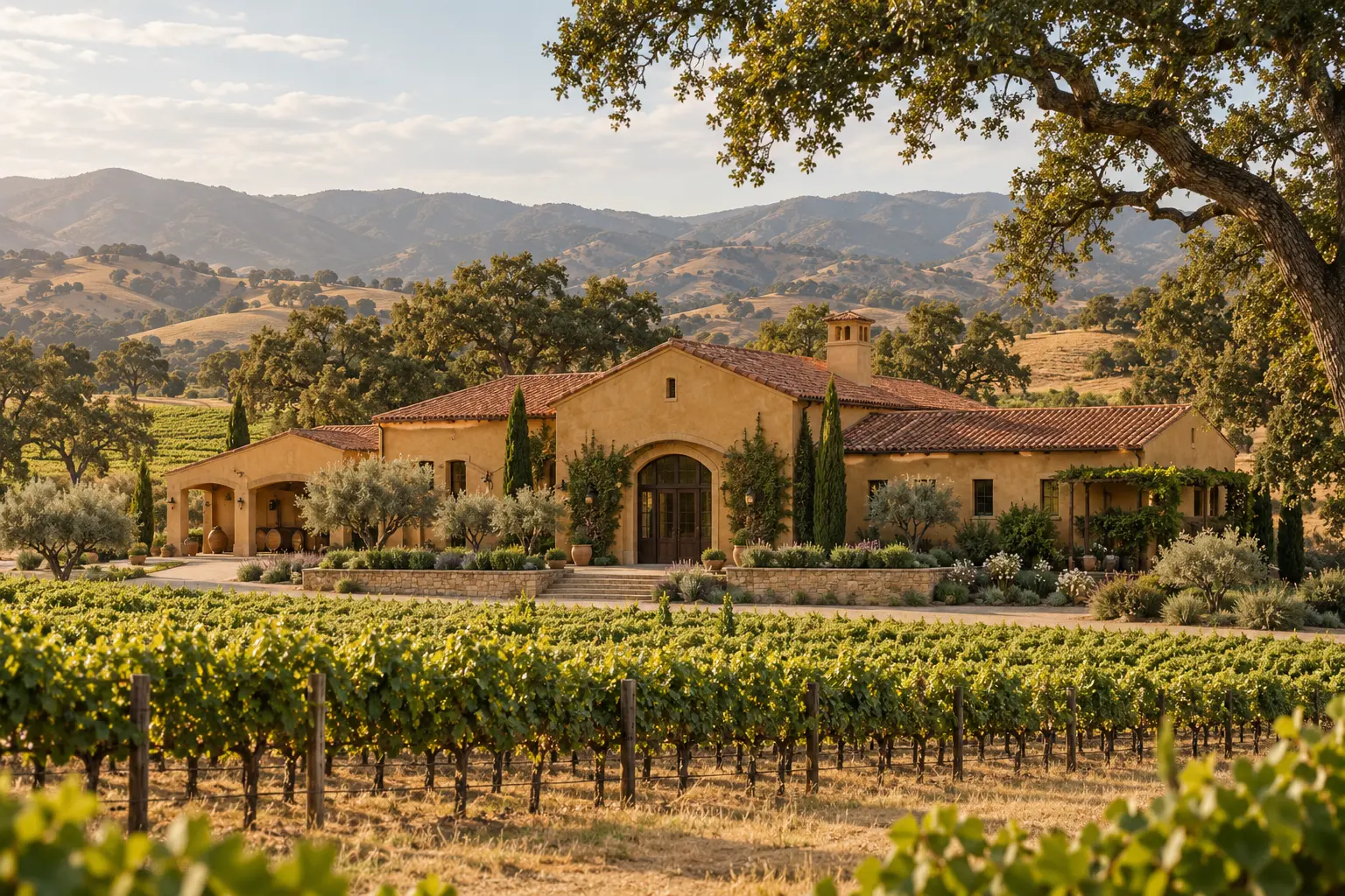 Illustrative winery and vineyards in California's Central Coast