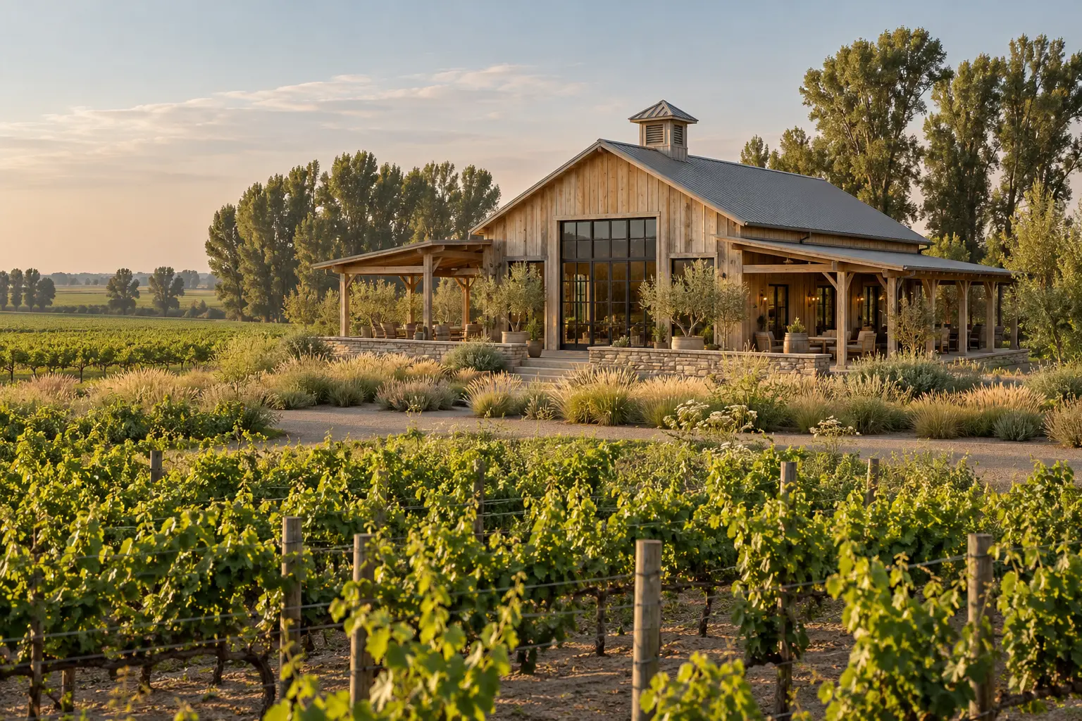 Illustrative California winery estate in the Clarksburg and Delta collection