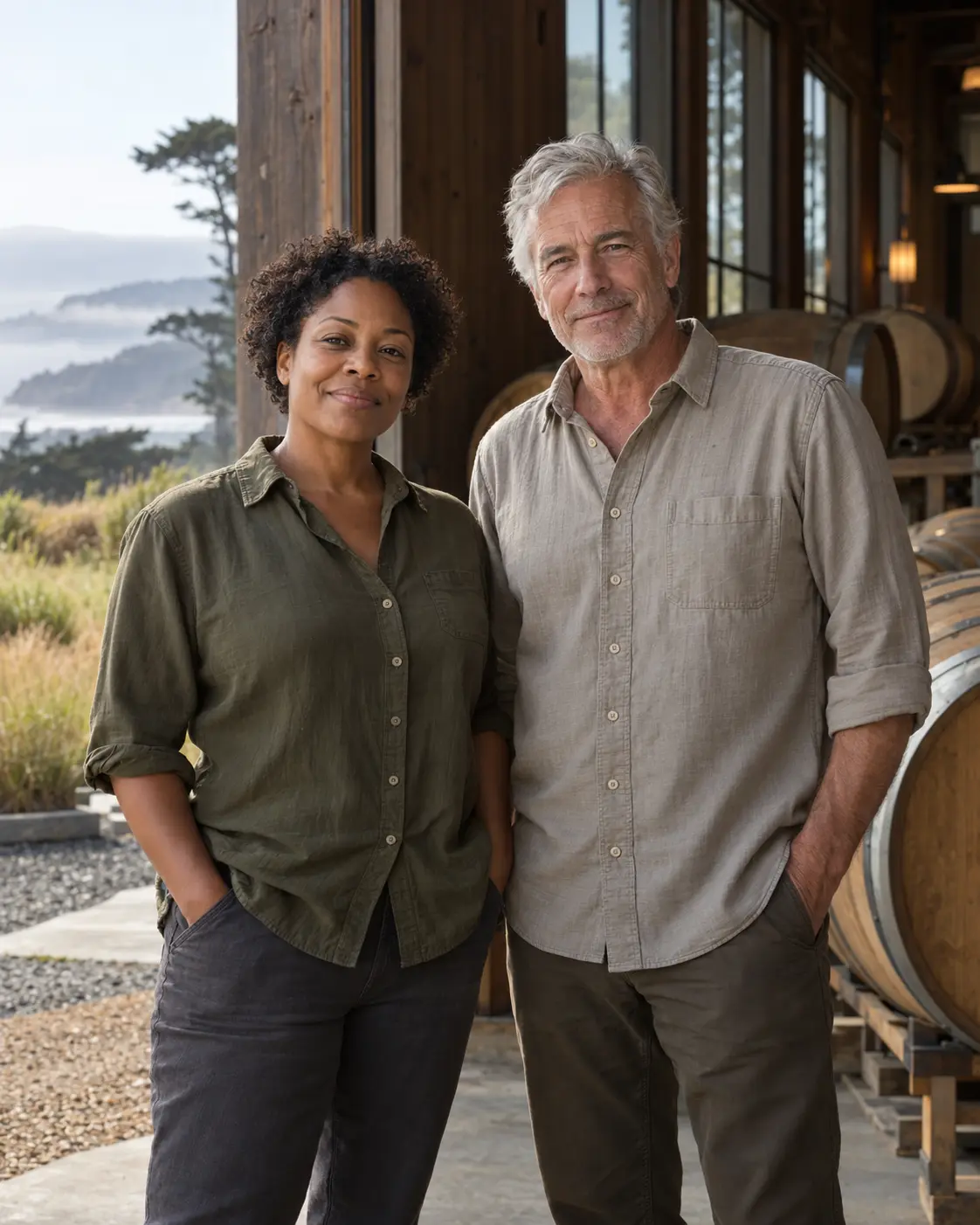 AI-created portrait of the fictional North Window Cellars winemakers