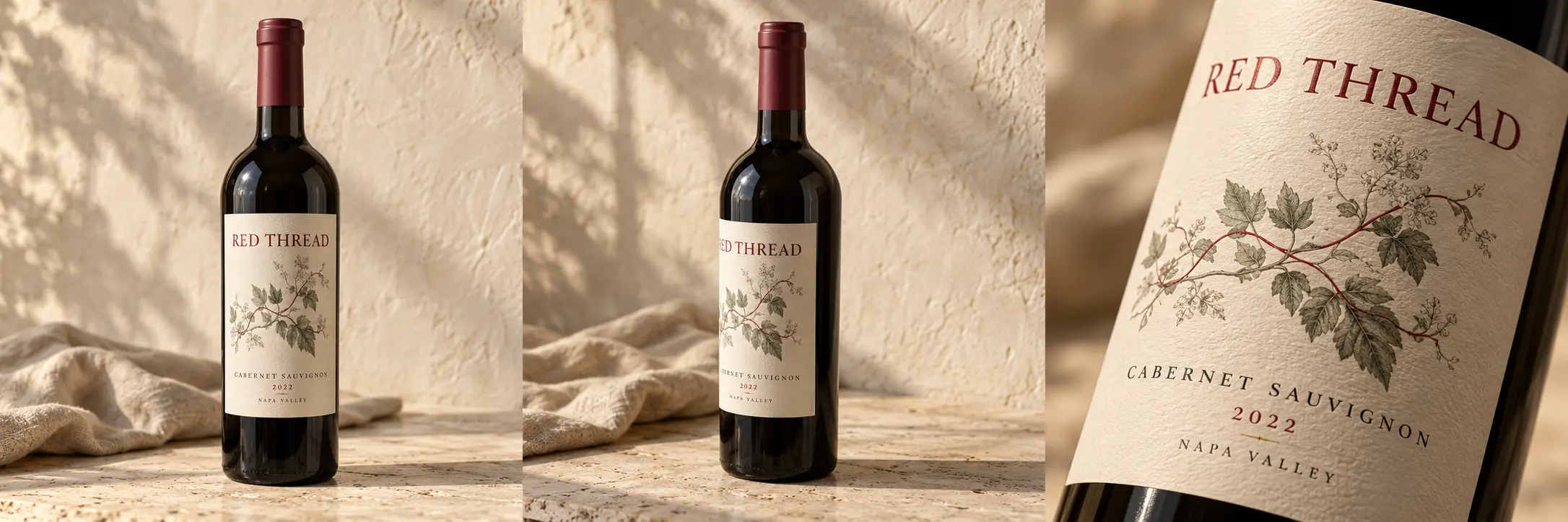 Illustrative Red Thread bottle